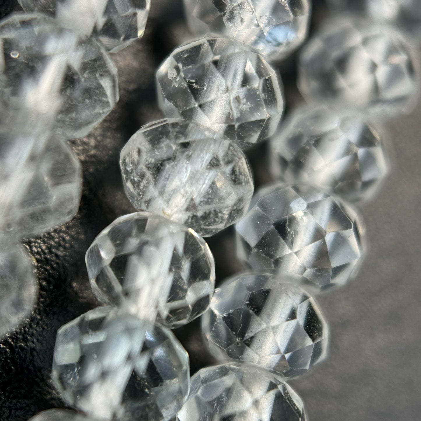 Colorless Topaz Faceted Rondelle Beads