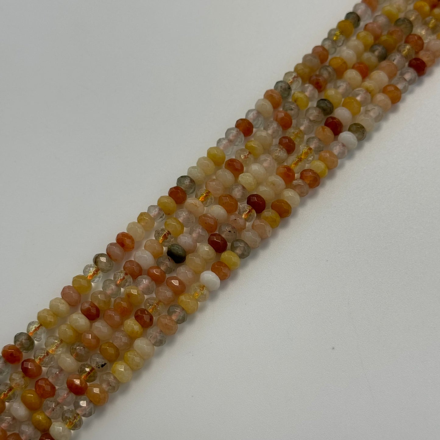 Mix Rutilated Quartz Faceted Rondelle Beads