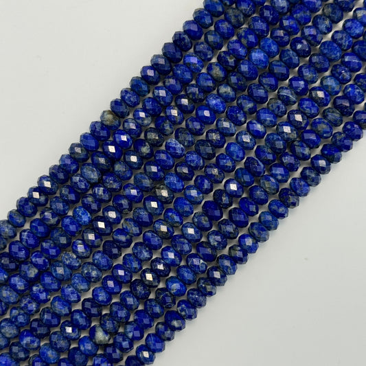 Faceted Lapis Lazuli Rondelle Beads
