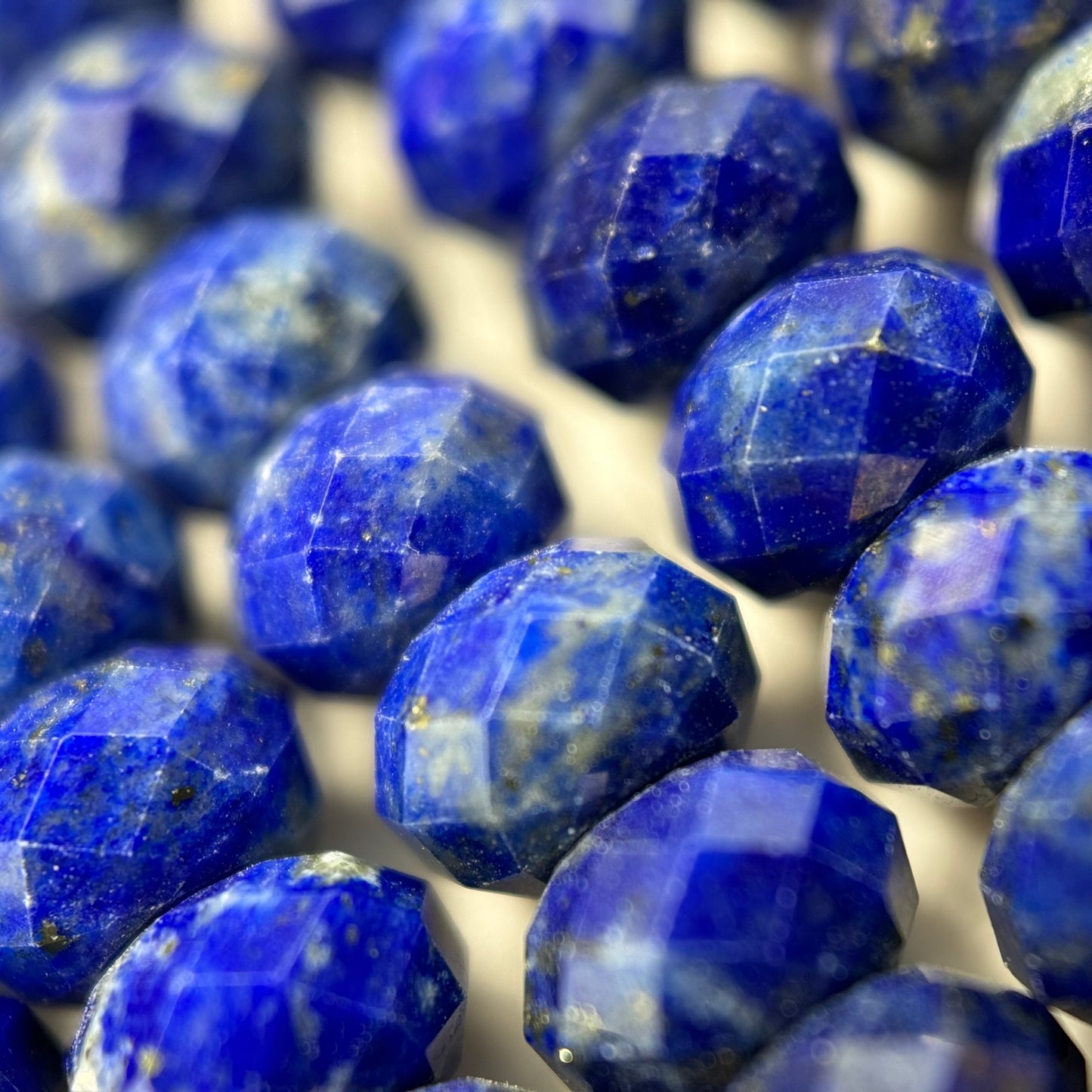 Faceted Lapis Lazuli Rondelle Beads