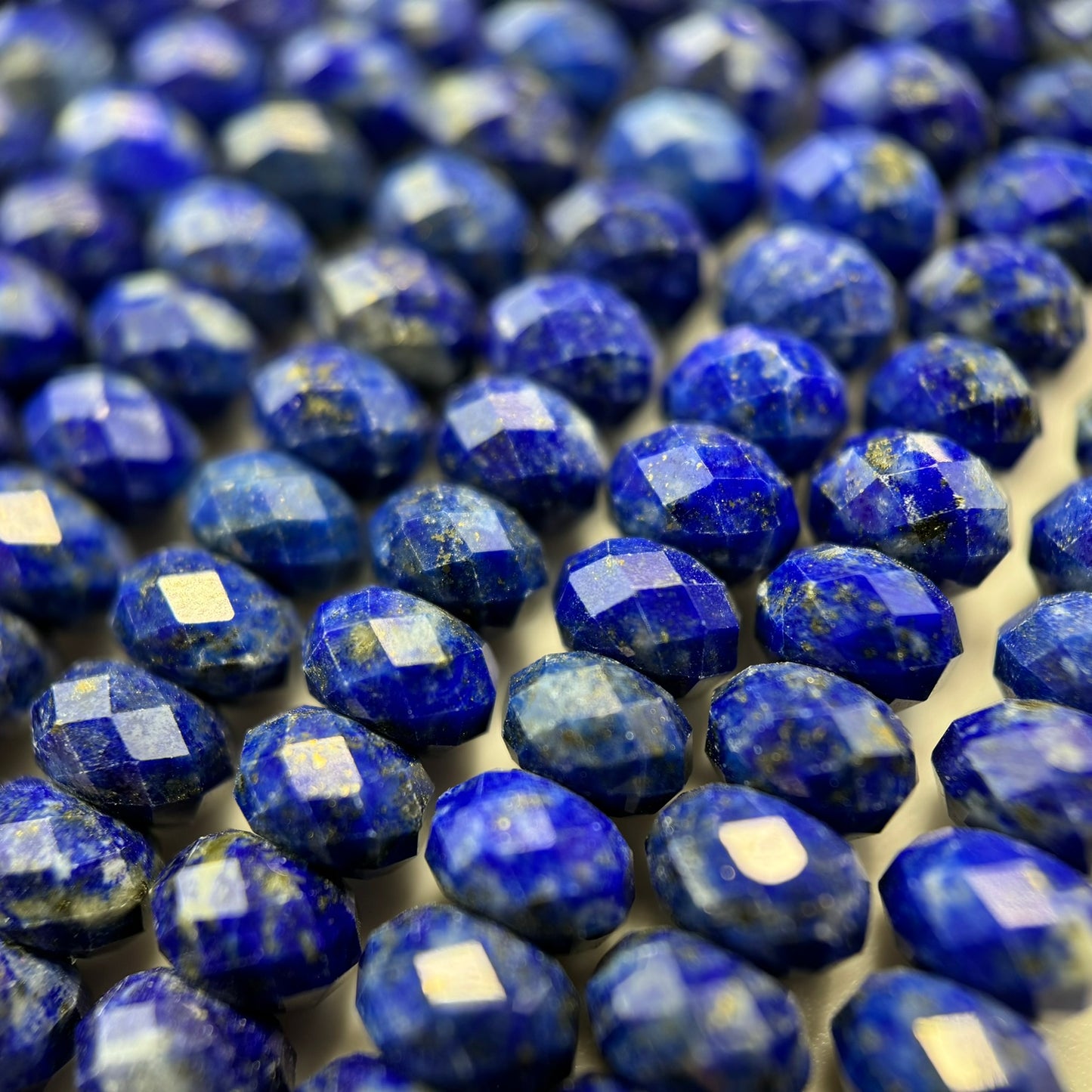 Faceted Lapis Lazuli Rondelle Beads