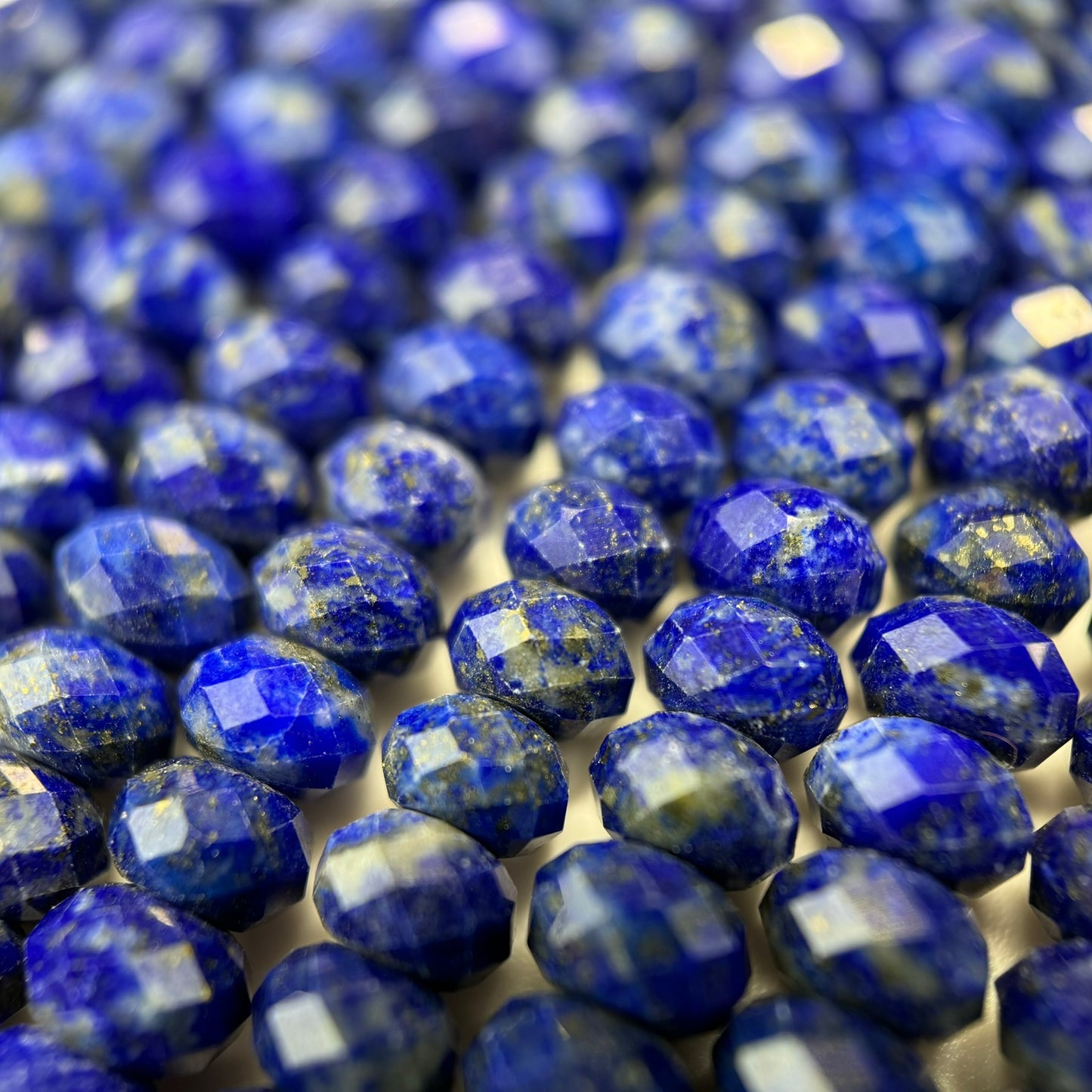 Faceted Lapis Lazuli Rondelle Beads