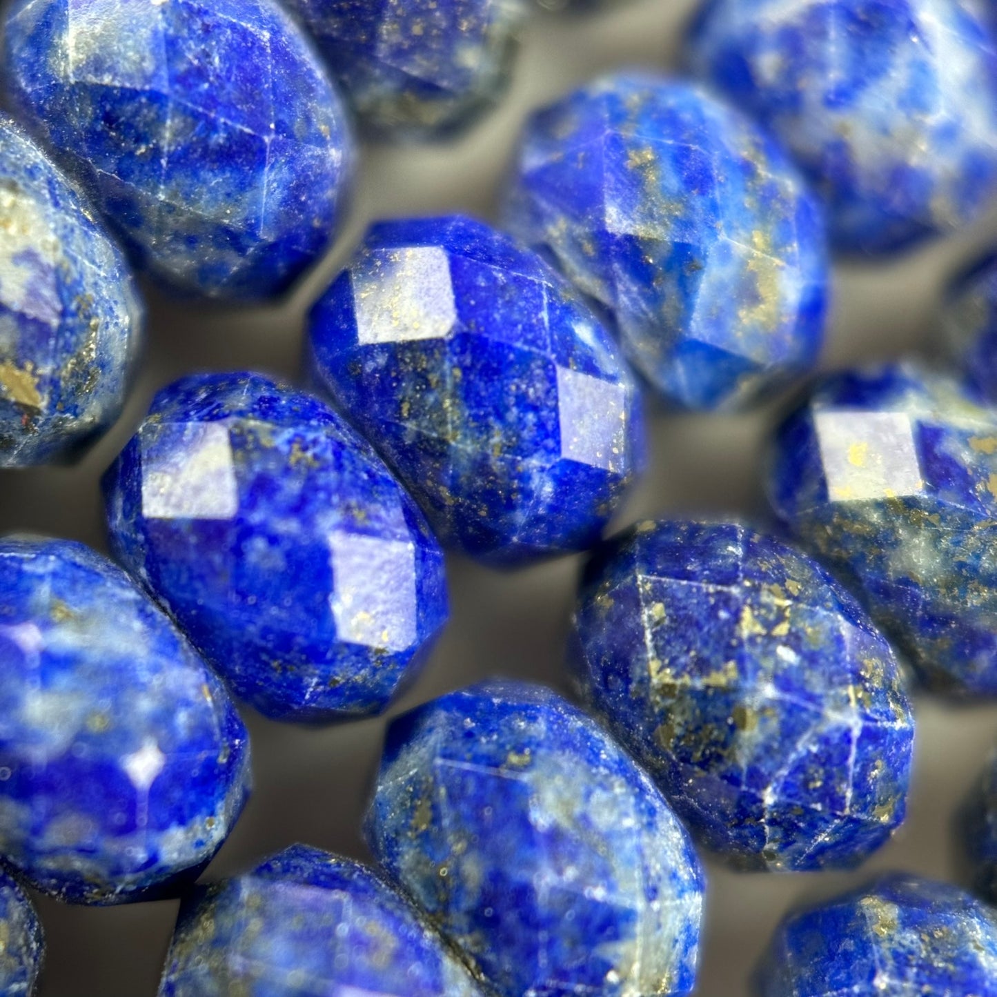 Faceted Lapis Lazuli Rondelle Beads