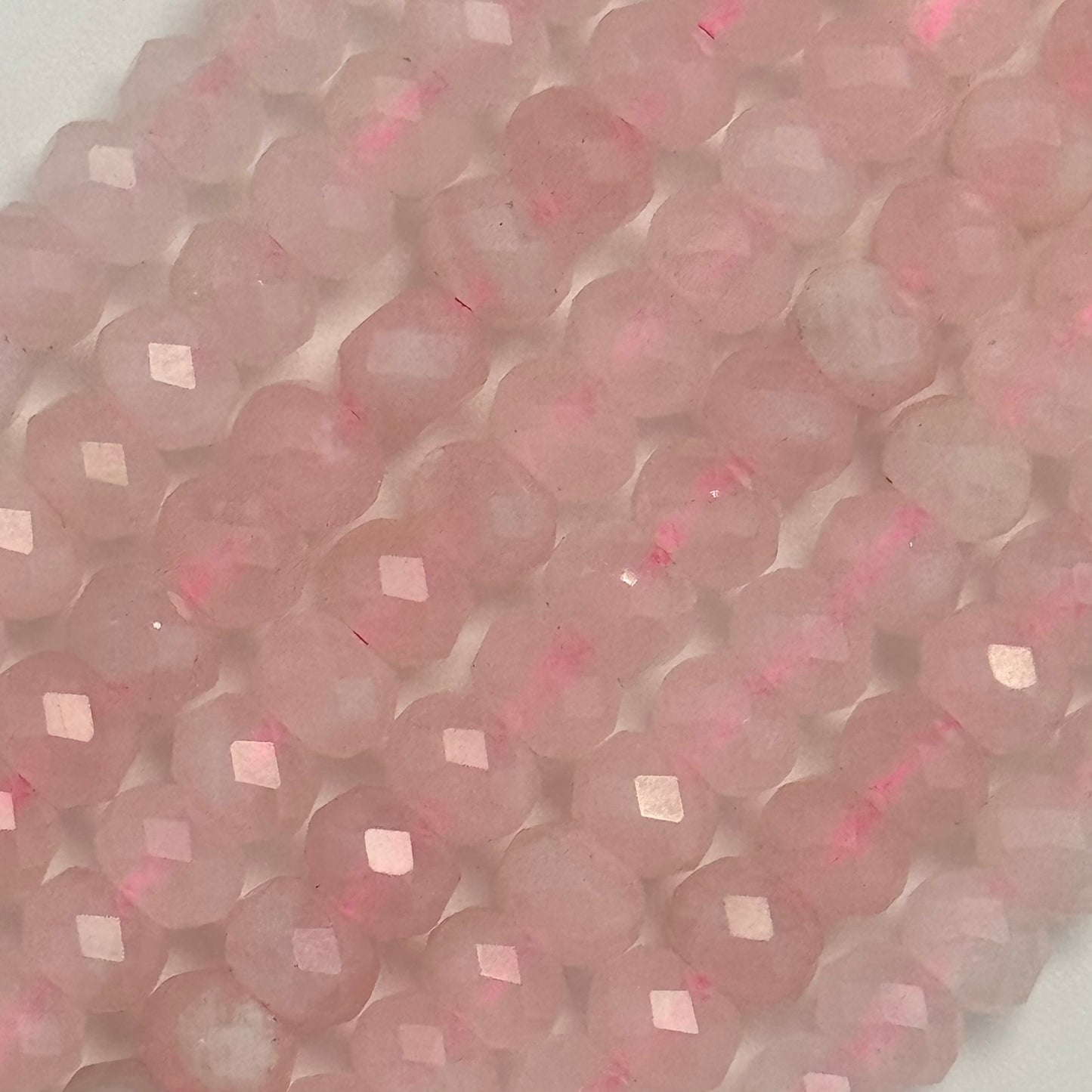 Rose Quartz Faceted Rondelle Beads