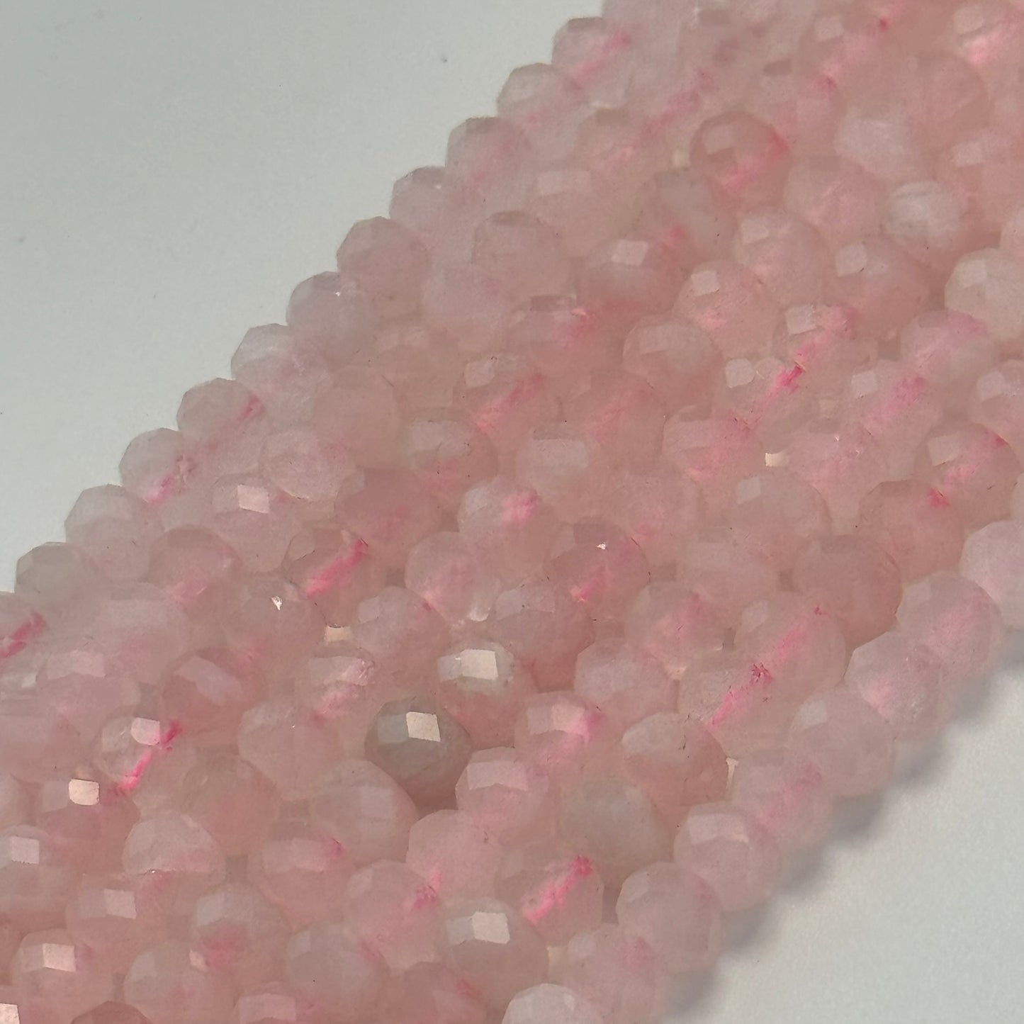 Rose Quartz Faceted Rondelle Beads