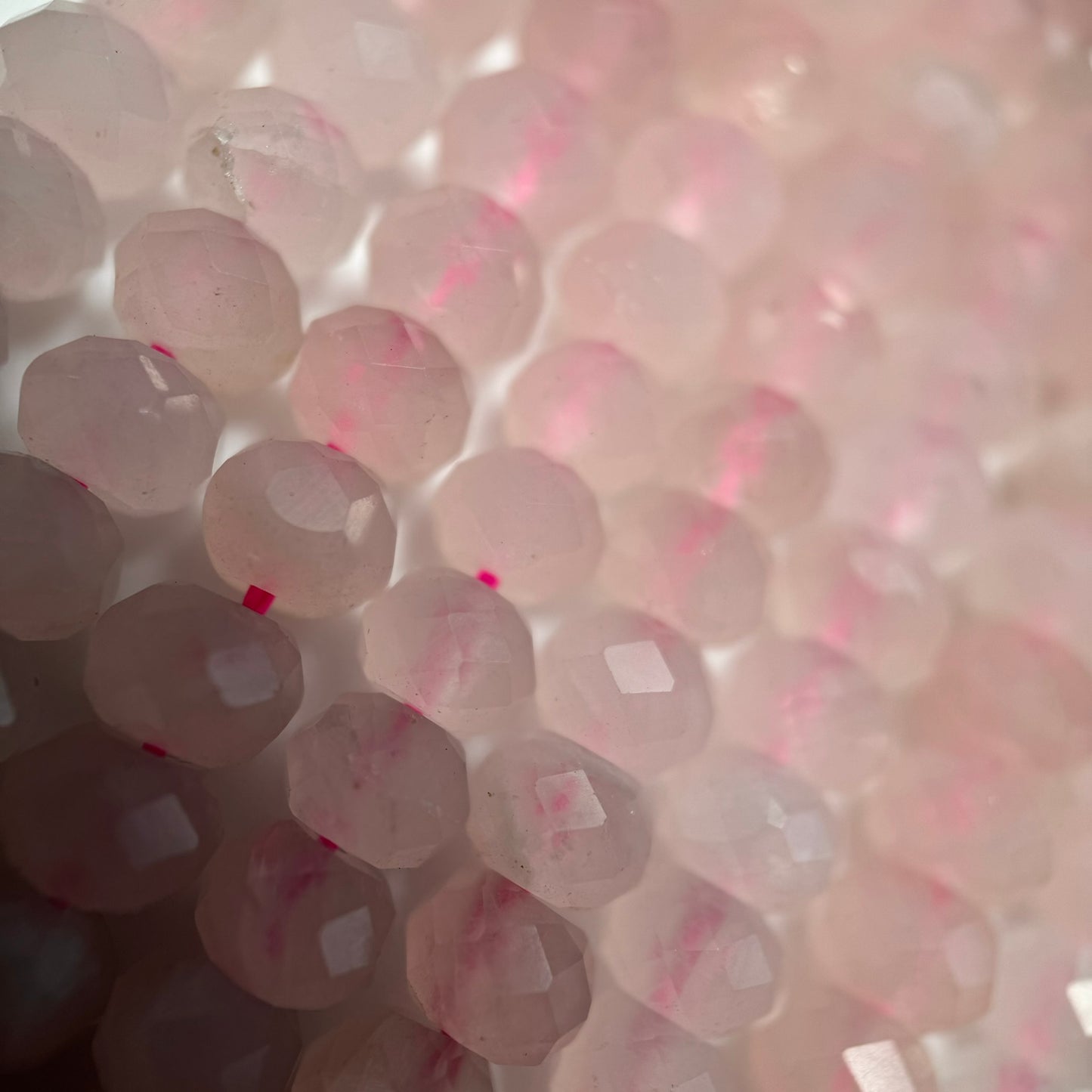 Rose Quartz Faceted Rondelle Beads