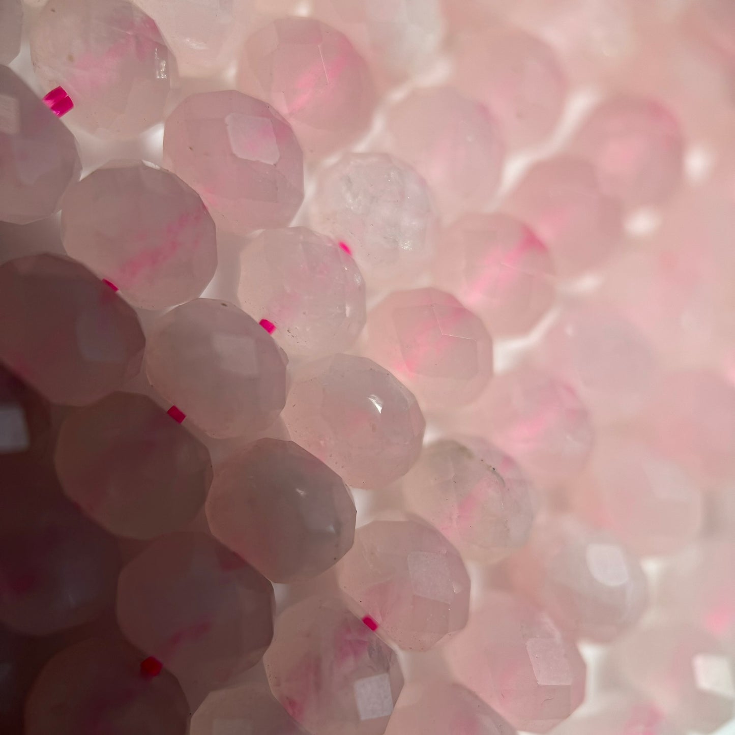 Rose Quartz Faceted Rondelle Beads