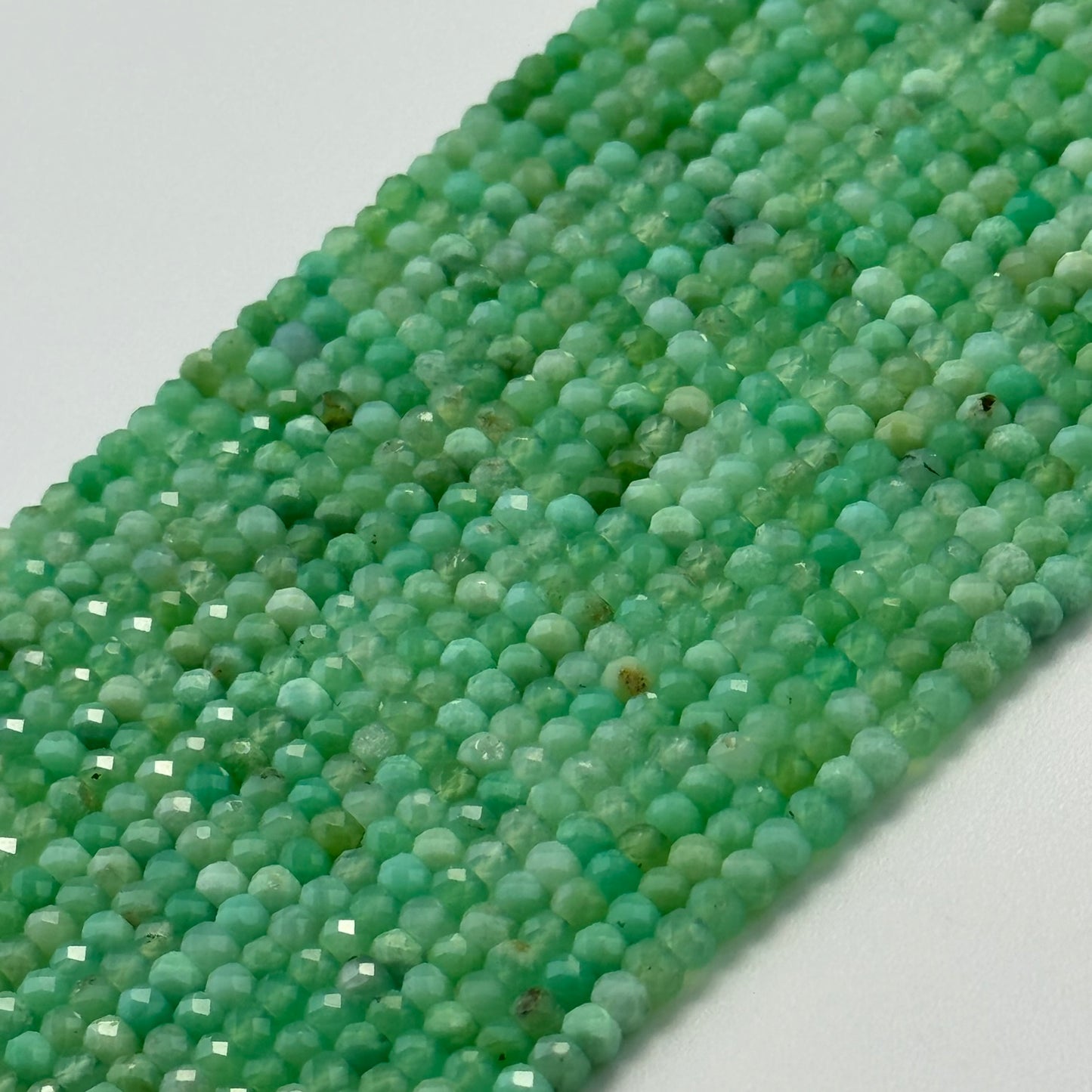 Chrysoprase Beads - Faceted Rondelle - Single Cut