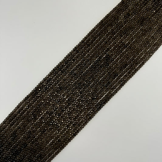 Faceted Smoky Quartz Beads - Rondelle Beads