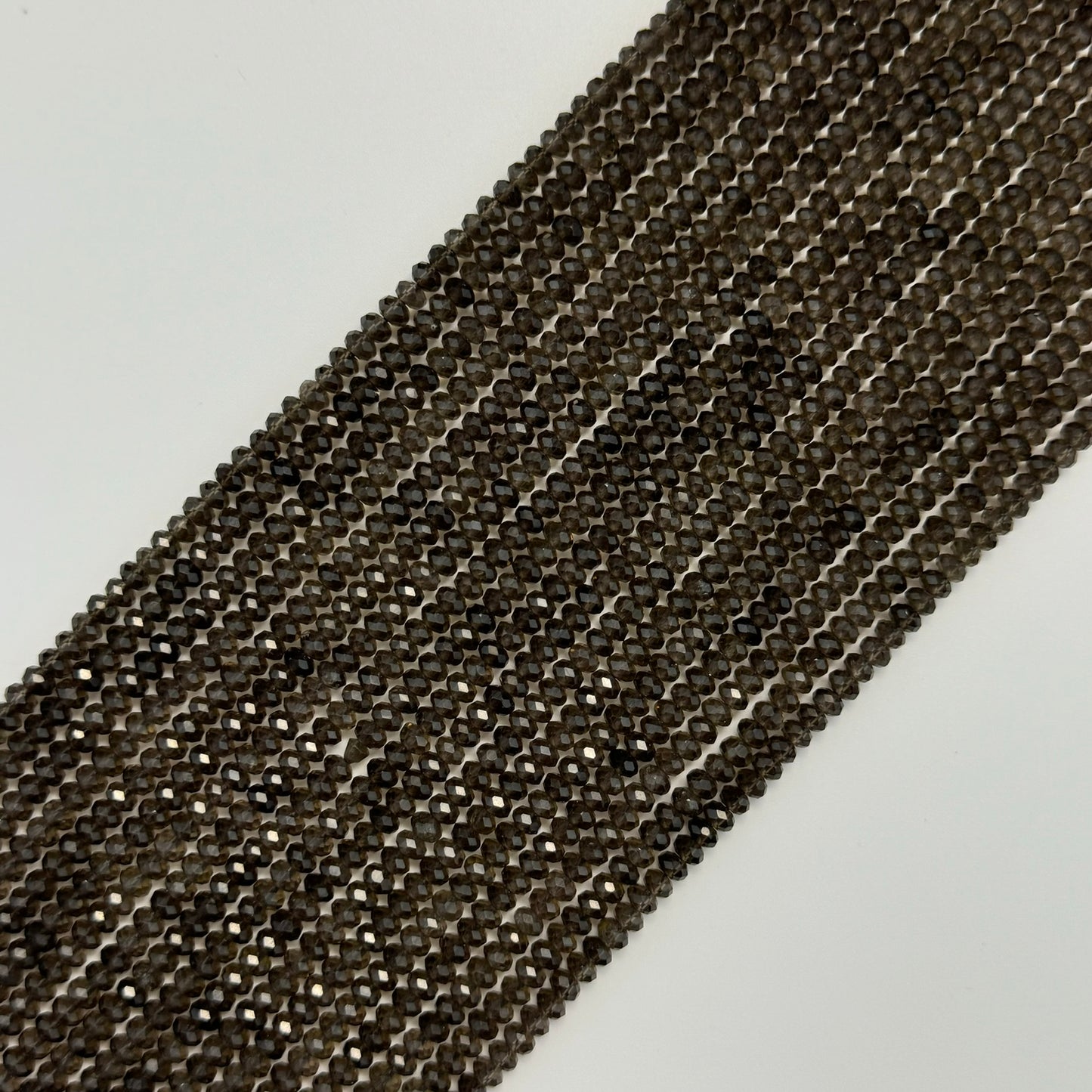 Faceted Smoky Quartz Beads - Rondelle Beads