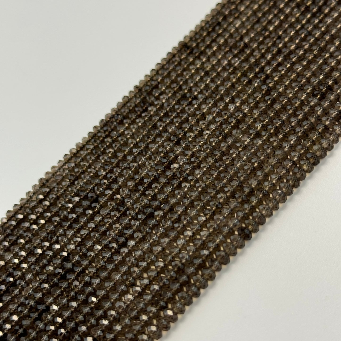 Faceted Smoky Quartz Beads - Rondelle Beads