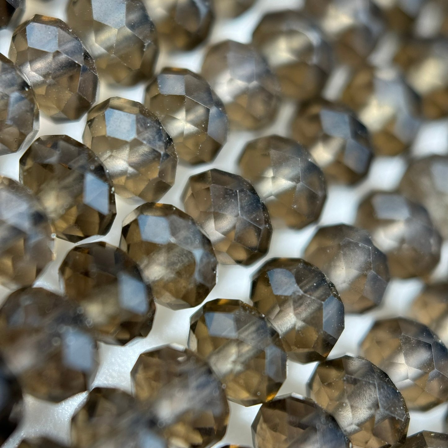 Faceted Smoky Quartz Beads - Rondelle Beads