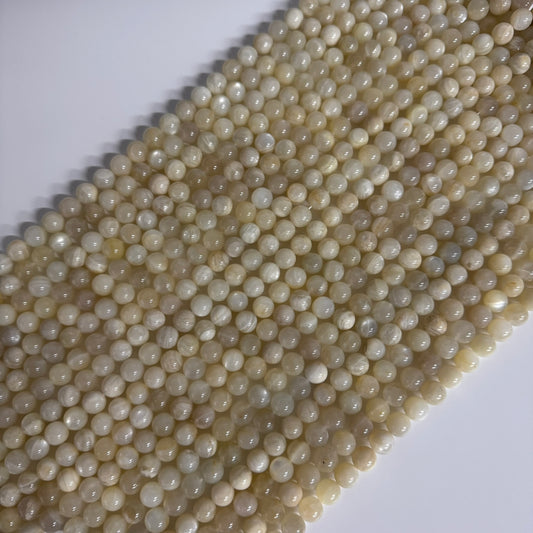Moonstone White Chocolate Polished Round Beads - (A Quality)