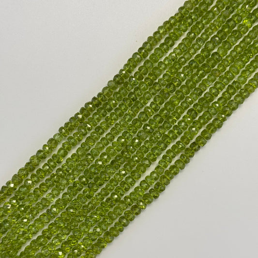 Peridot Faceted Rondelle Beads