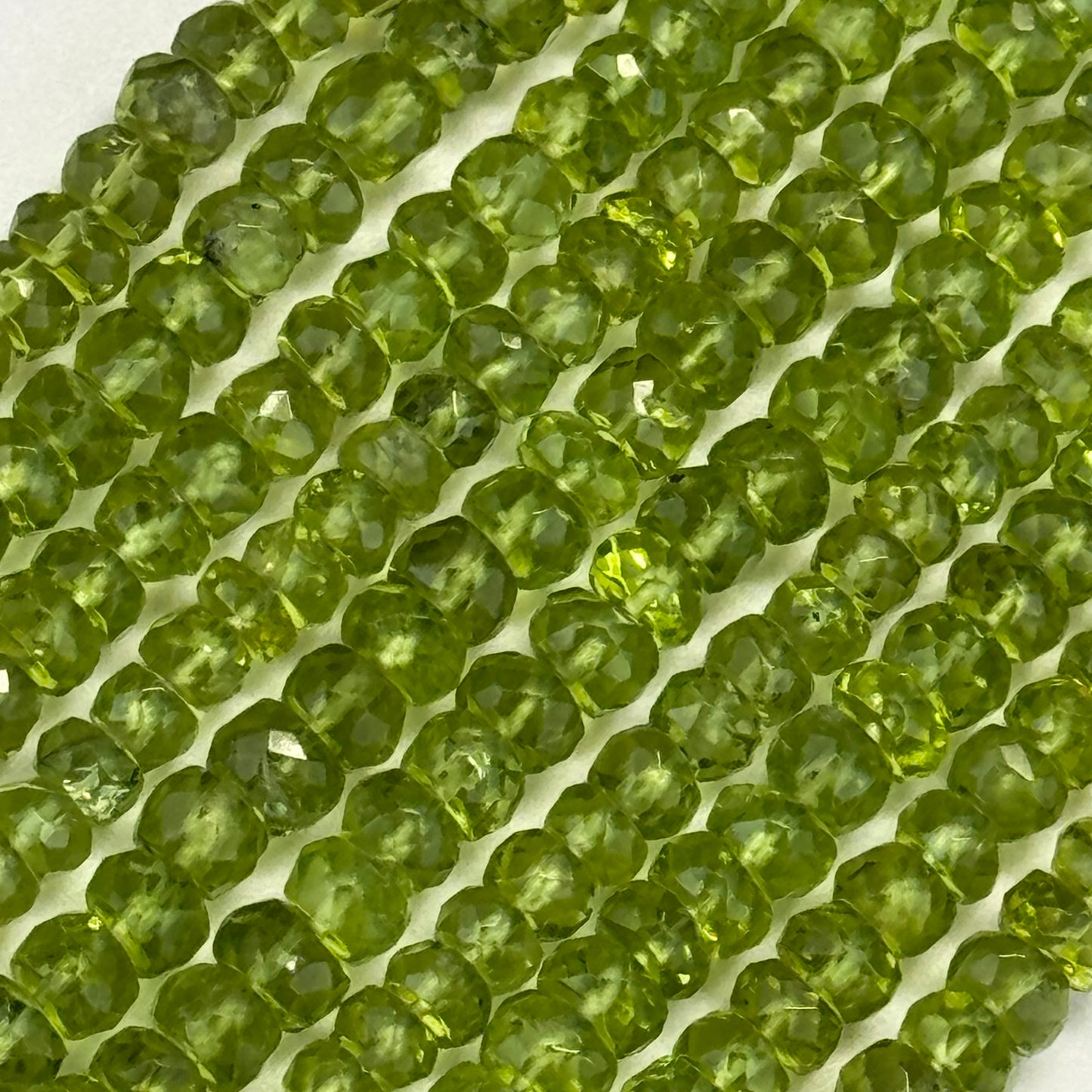 Peridot Faceted Rondelle Beads