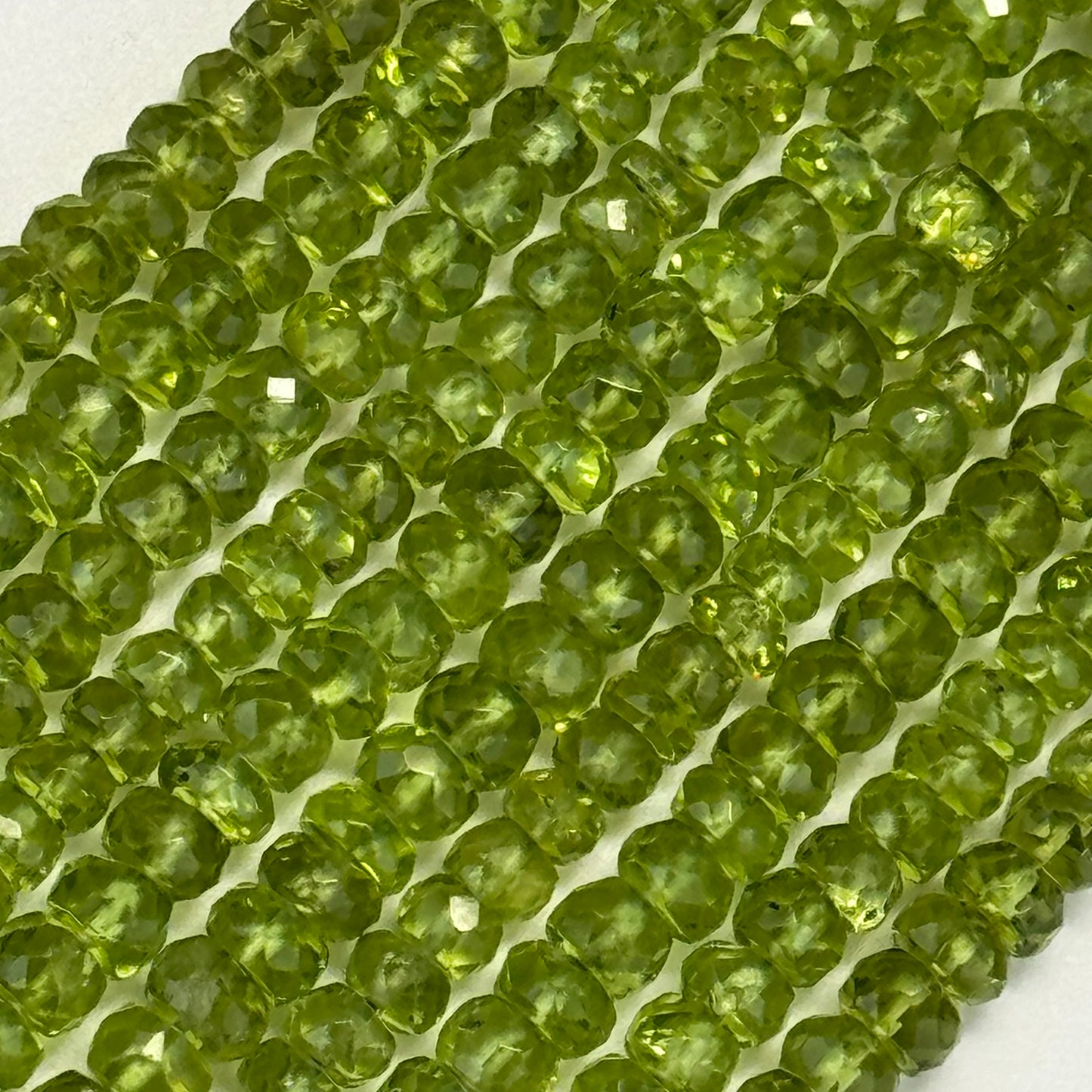 Peridot Faceted Rondelle Beads