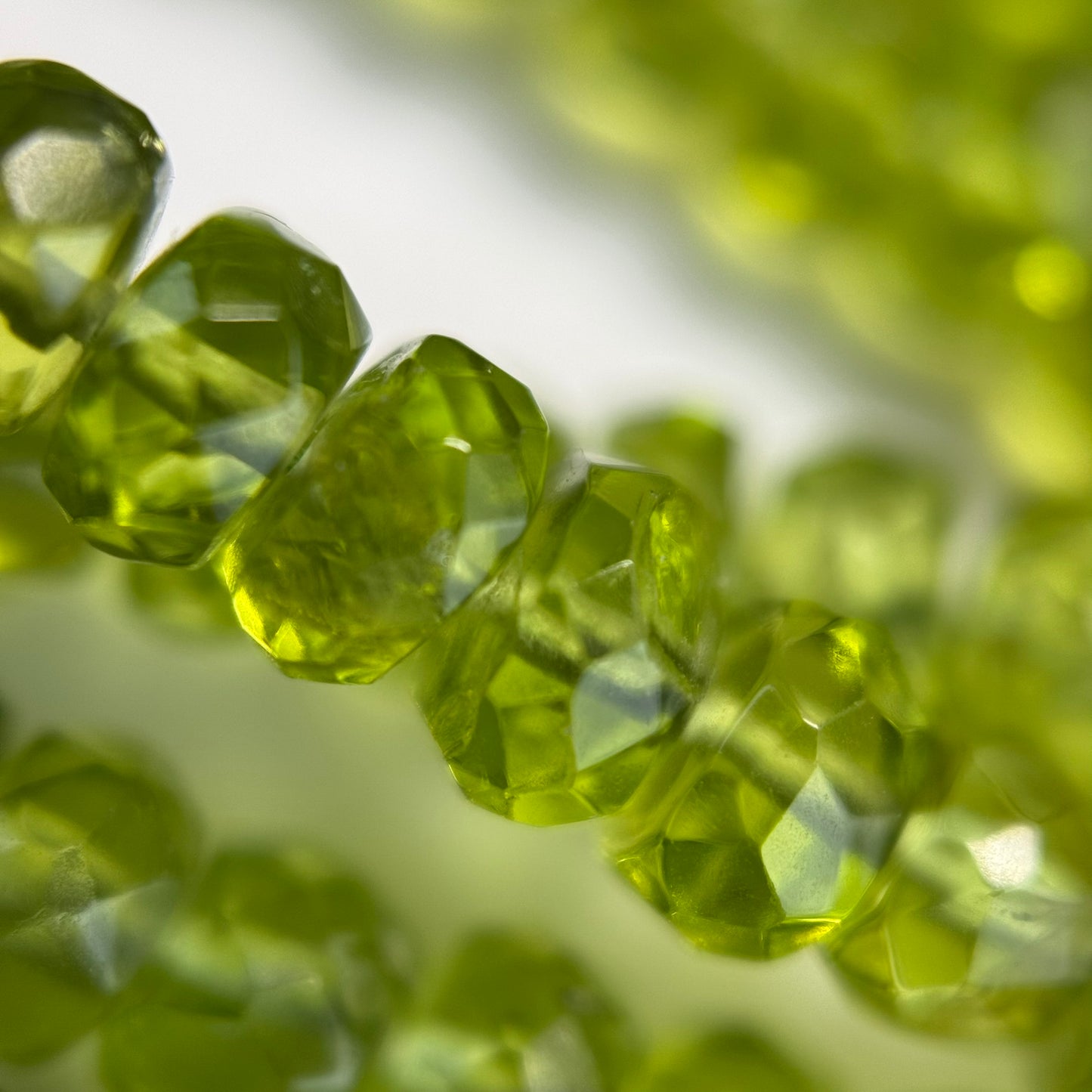 Peridot Faceted Rondelle Beads