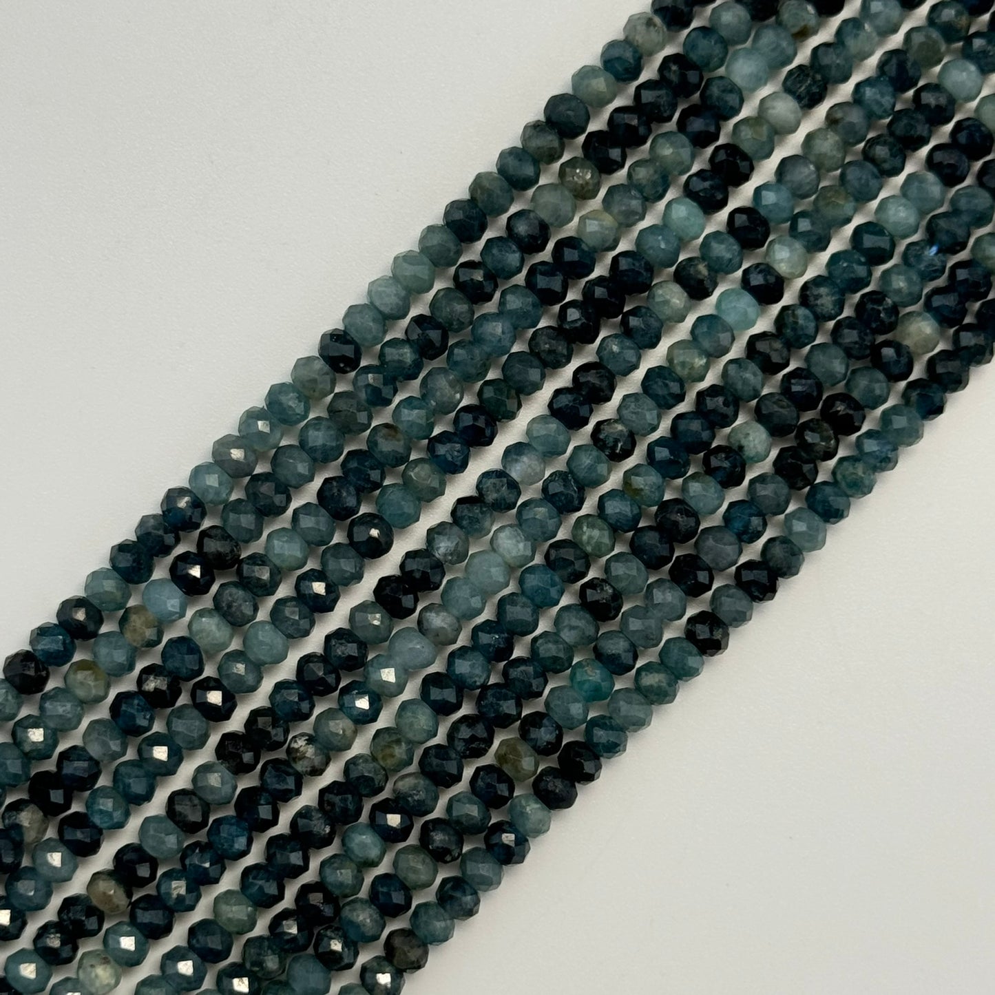 Faceted Blue Tourmaline Beads - Rondelle Beads