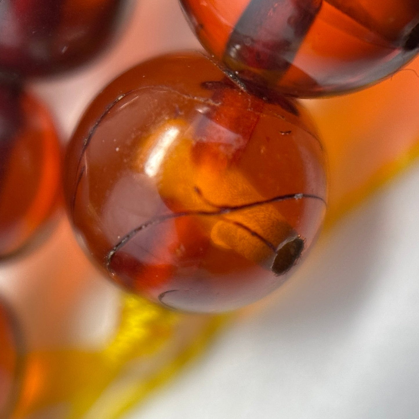 Amber Champagne Round Gemstone Beads - (AA Quality)