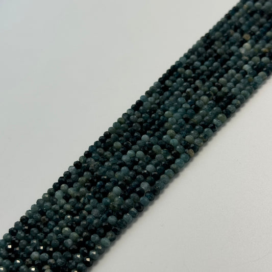 Faceted Blue Tourmaline Beads - Rondelle Beads