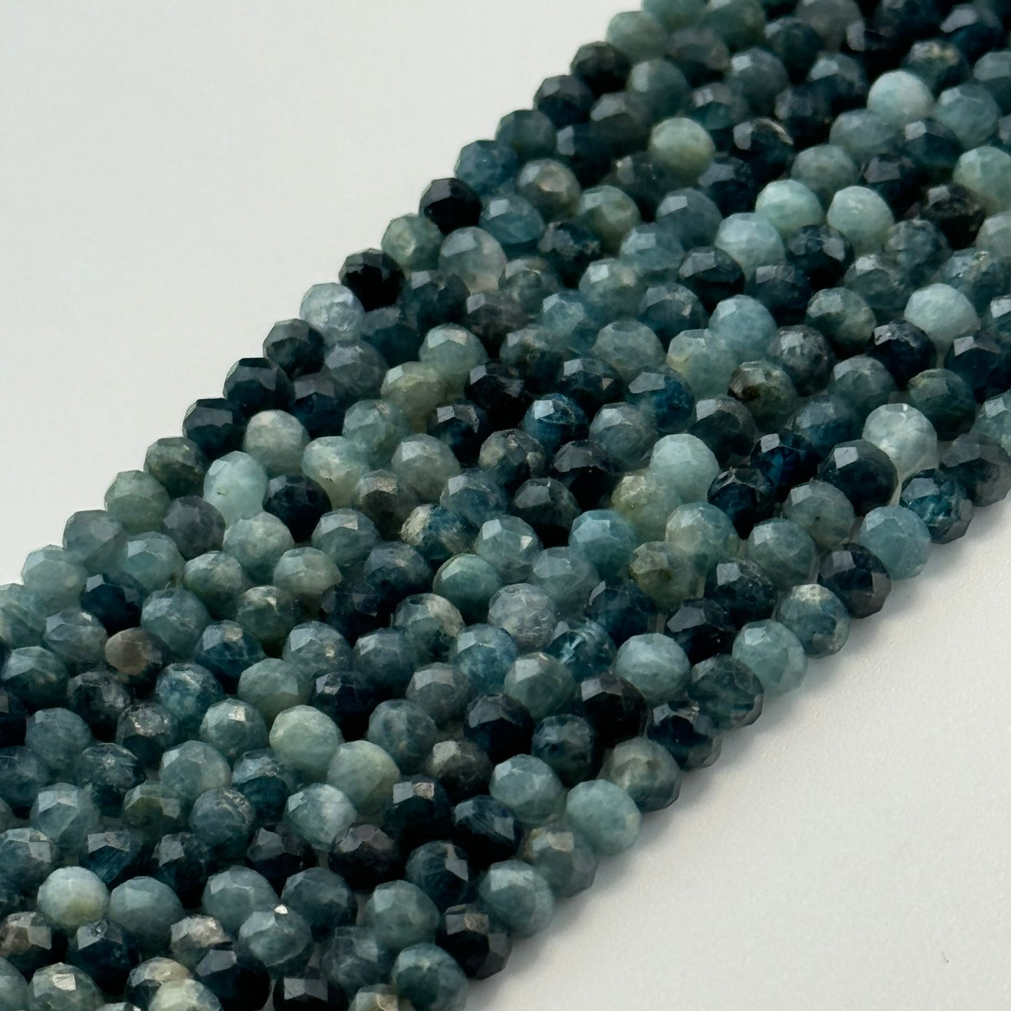 Faceted Blue Tourmaline Beads - Rondelle Beads