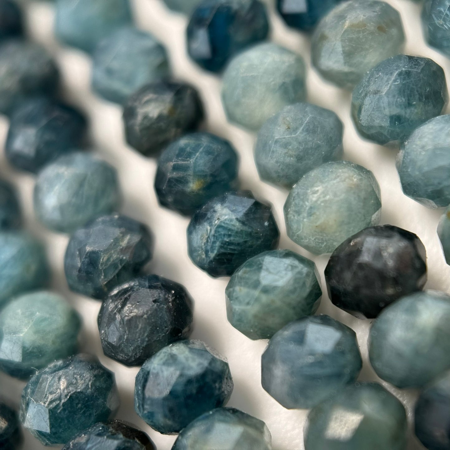 Faceted Blue Tourmaline Beads - Rondelle Beads