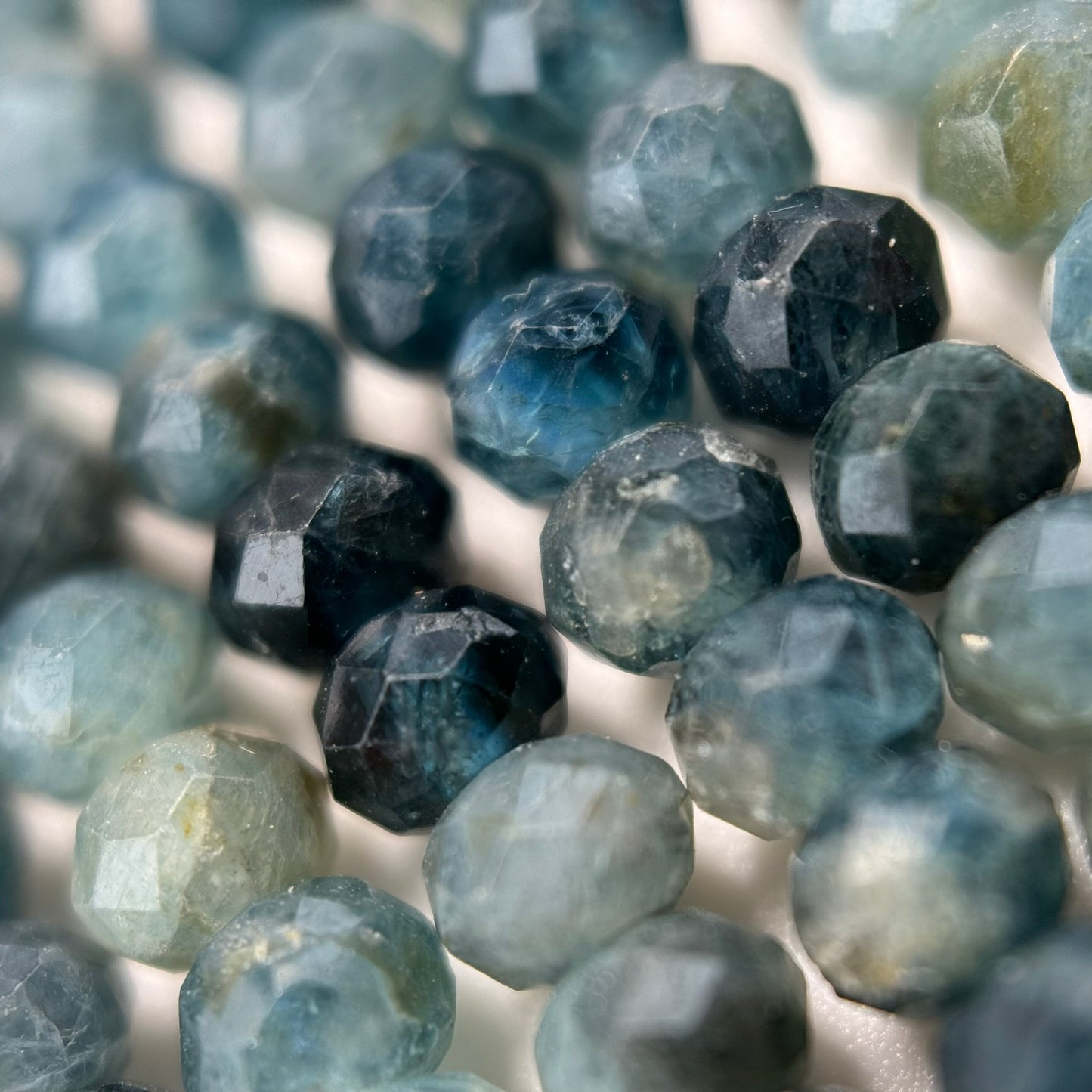Faceted Blue Tourmaline Beads - Rondelle Beads