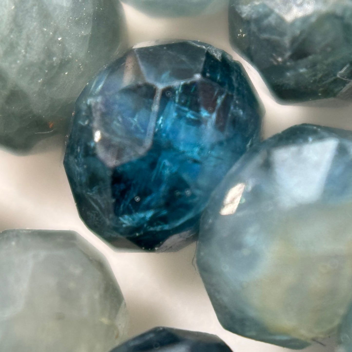 Faceted Blue Tourmaline Beads - Rondelle Beads