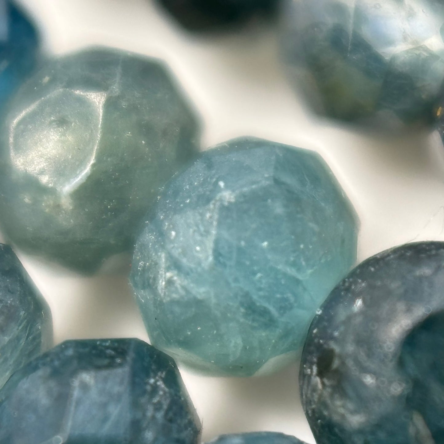 Faceted Blue Tourmaline Beads - Rondelle Beads