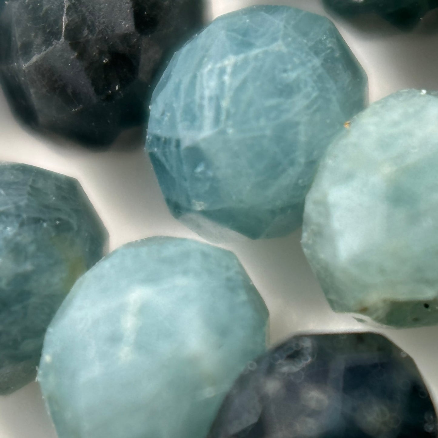Faceted Blue Tourmaline Beads - Rondelle Beads