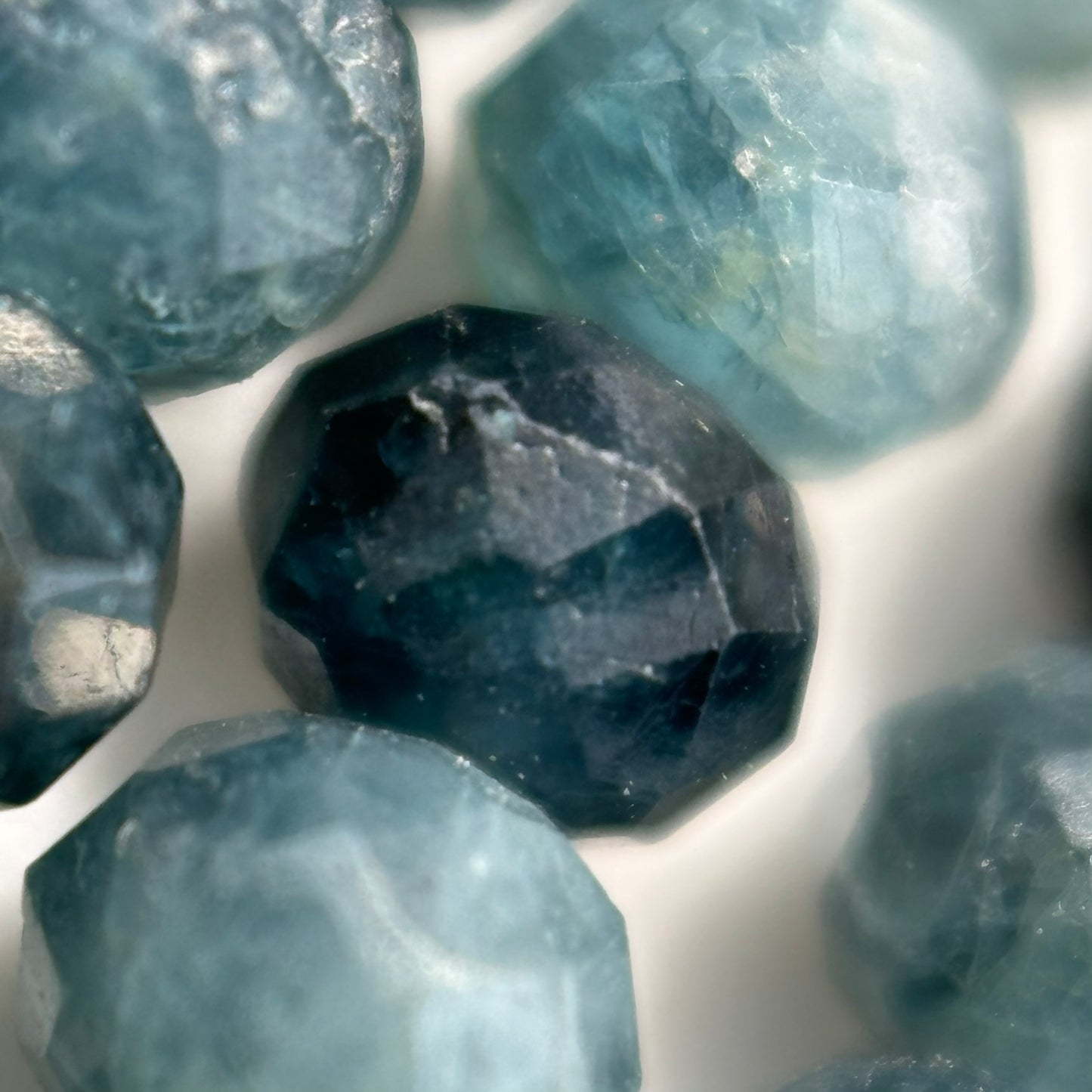 Faceted Blue Tourmaline Beads - Rondelle Beads