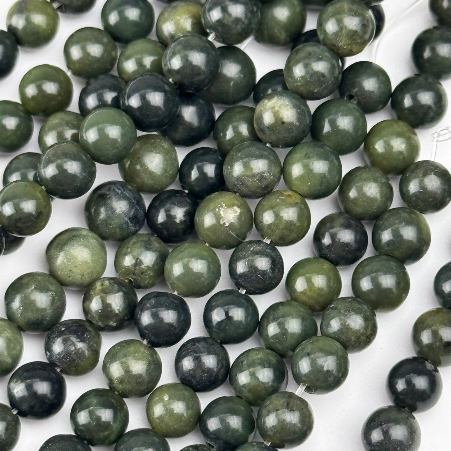 BC Jade Beads - Green Jade Beads - Polished Round