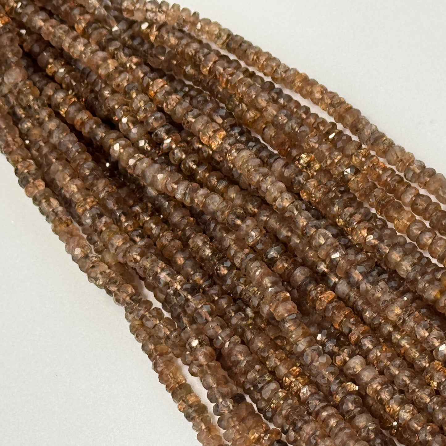 Andalusite Faceted Rondelle Beads – Natural Gemstone
