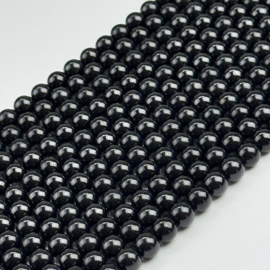 Black Spinel Polished Round Beads