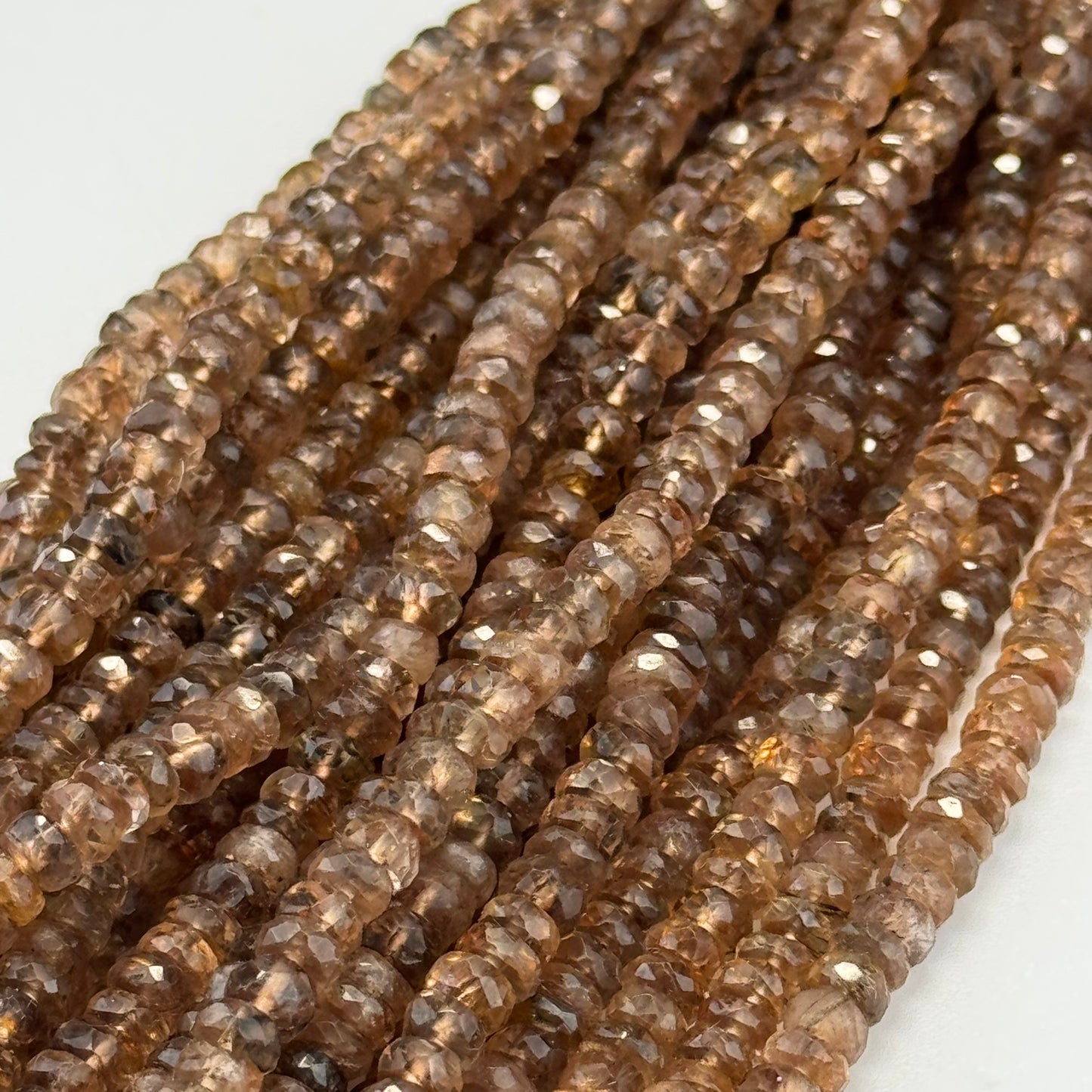 Andalusite Faceted Rondelle Beads – Natural Gemstone