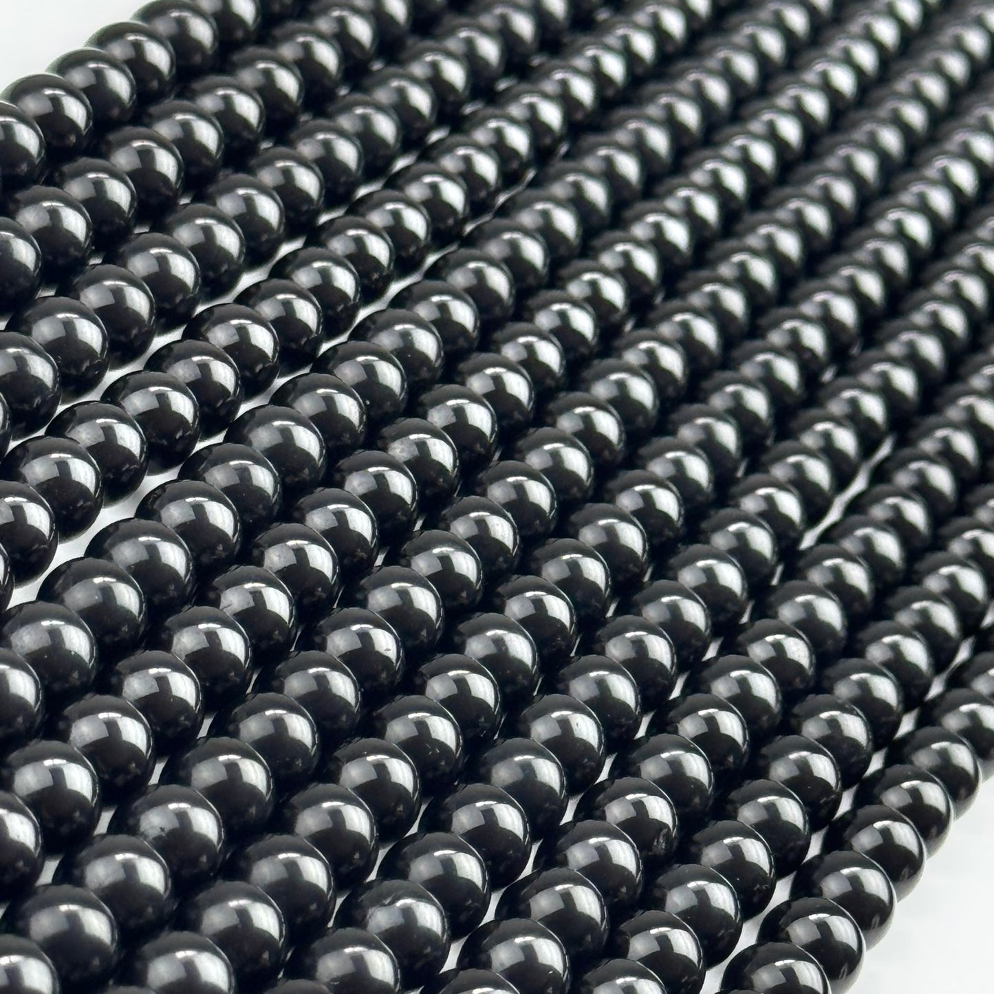 Black Spinel Polished Round Beads