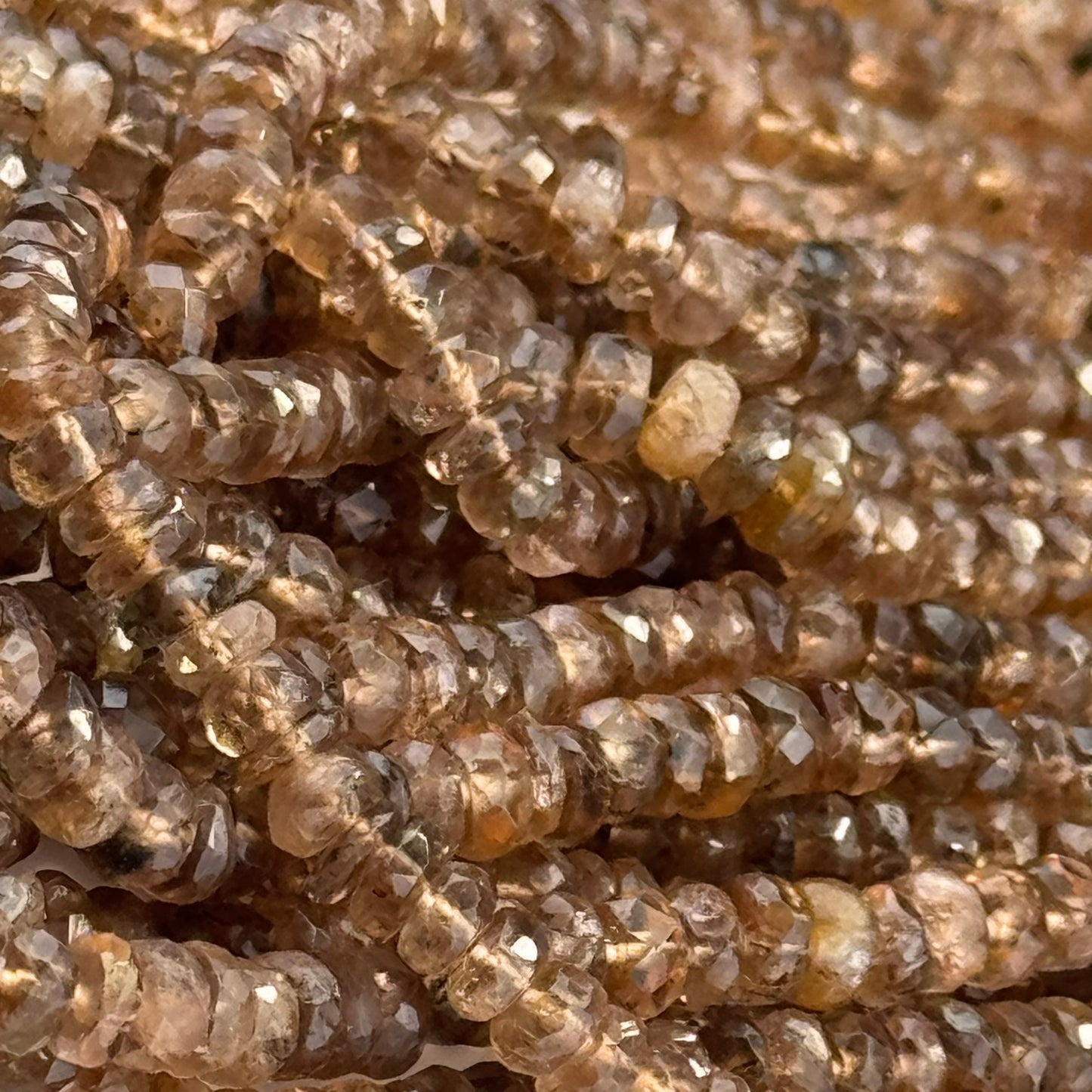 Andalusite Faceted Rondelle Beads – Natural Gemstone