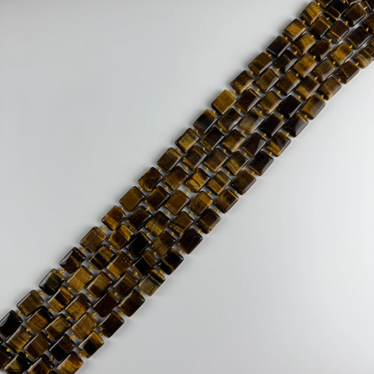 Tiger's Eye Rectangular Shaped Gemstone Beads - (AA Quality)