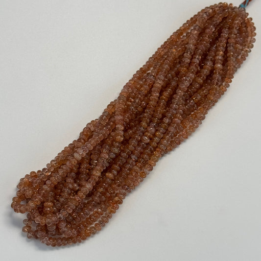 Sunstone Polished Rondelle Beads – Natural Gemstone