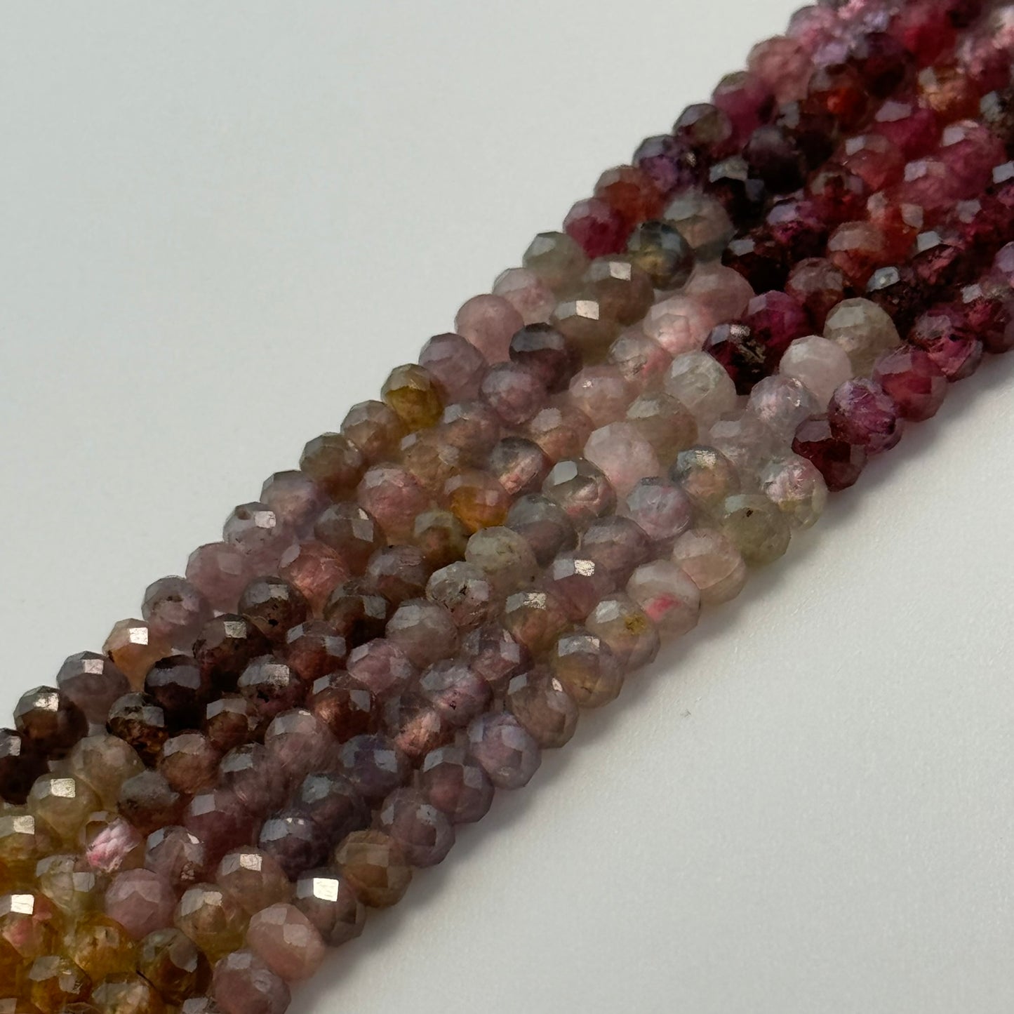 Faceted Rondelle Ruby Sapphire - Precious Stone Beads