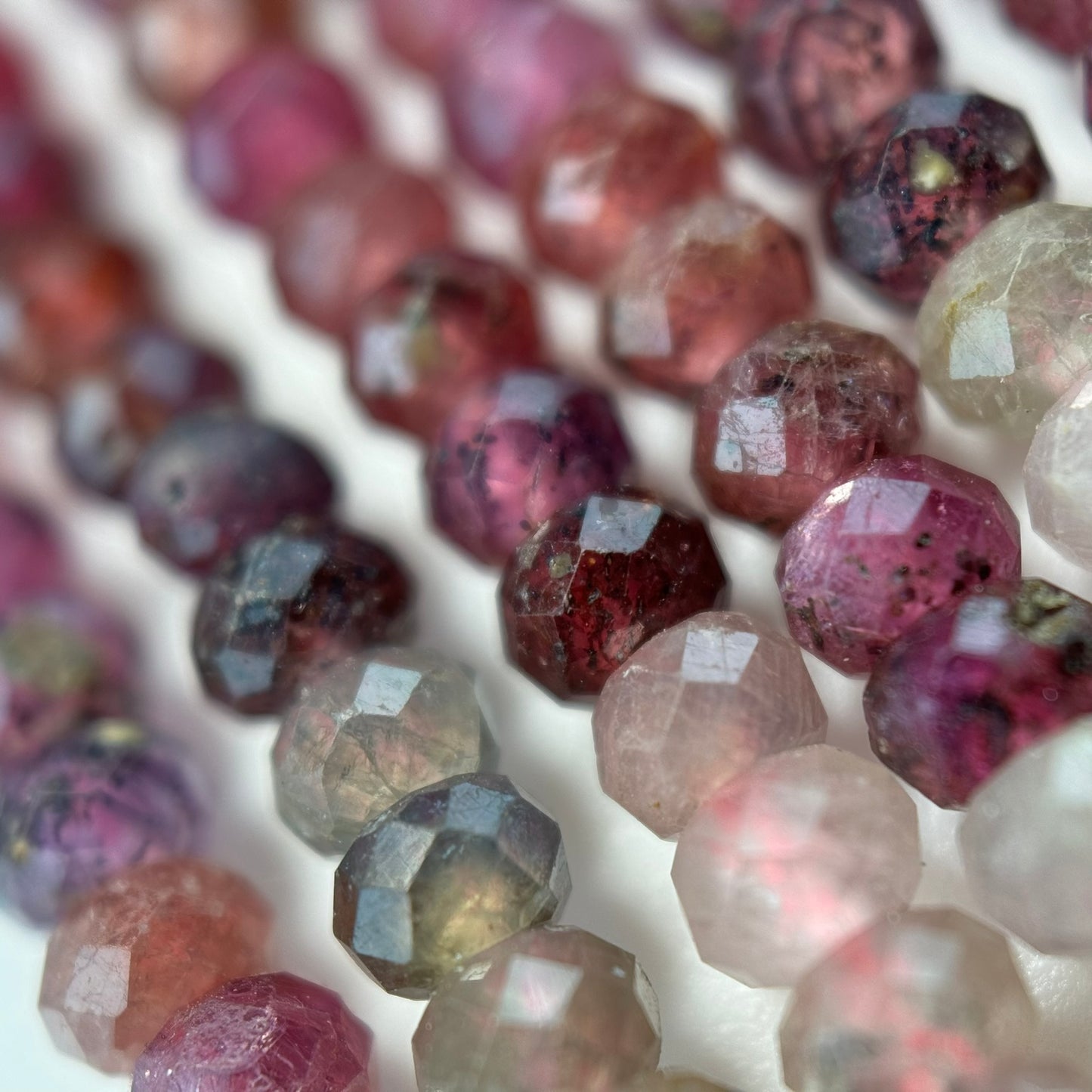 Faceted Rondelle Ruby Sapphire - Precious Stone Beads
