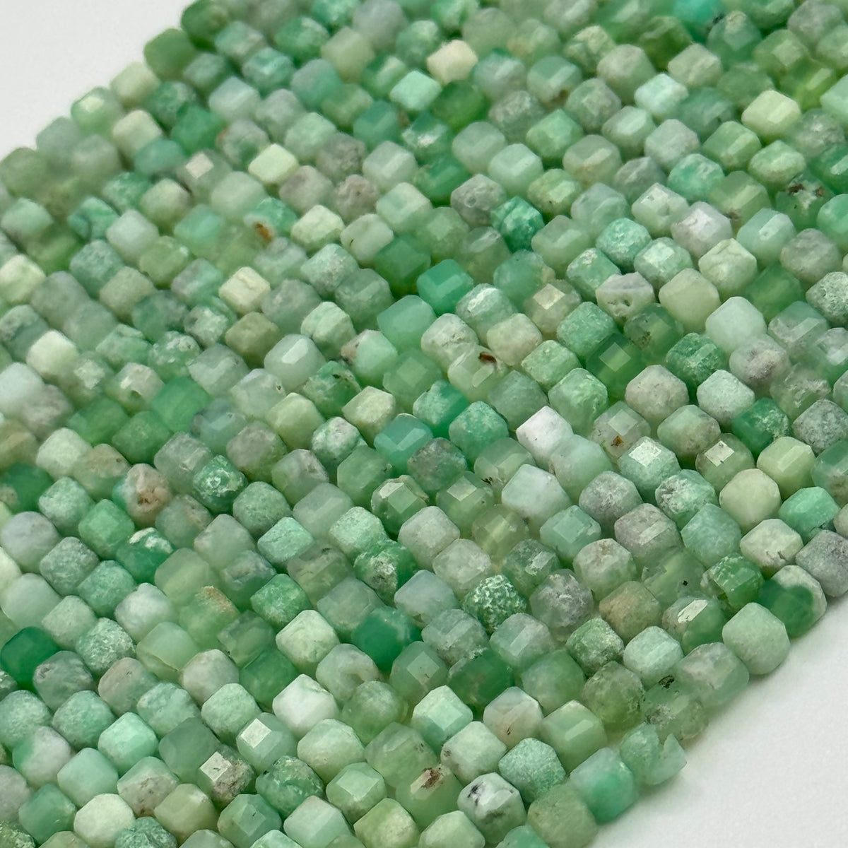 Chrysoprase Beads - Faceted Square