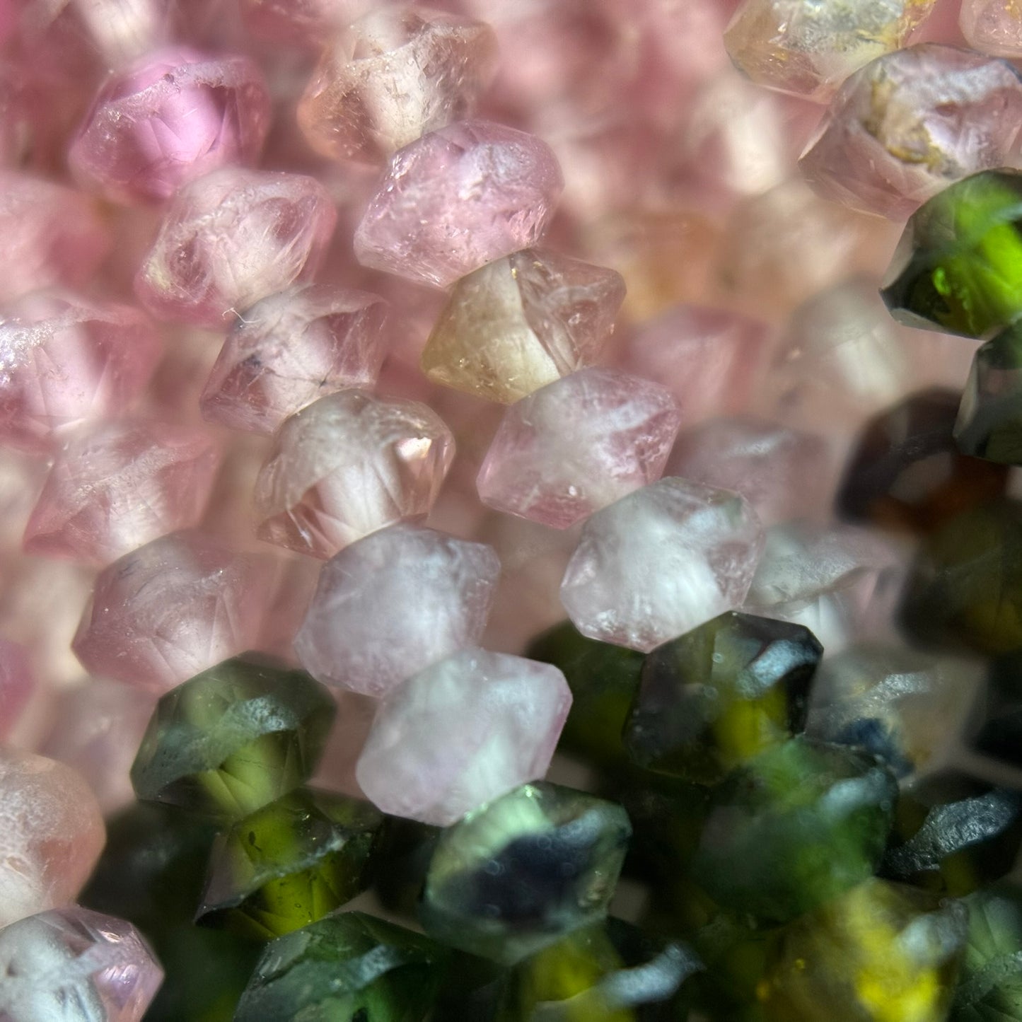 Multicolor Tourmaline Space Ship Beads – Natural Gemstone