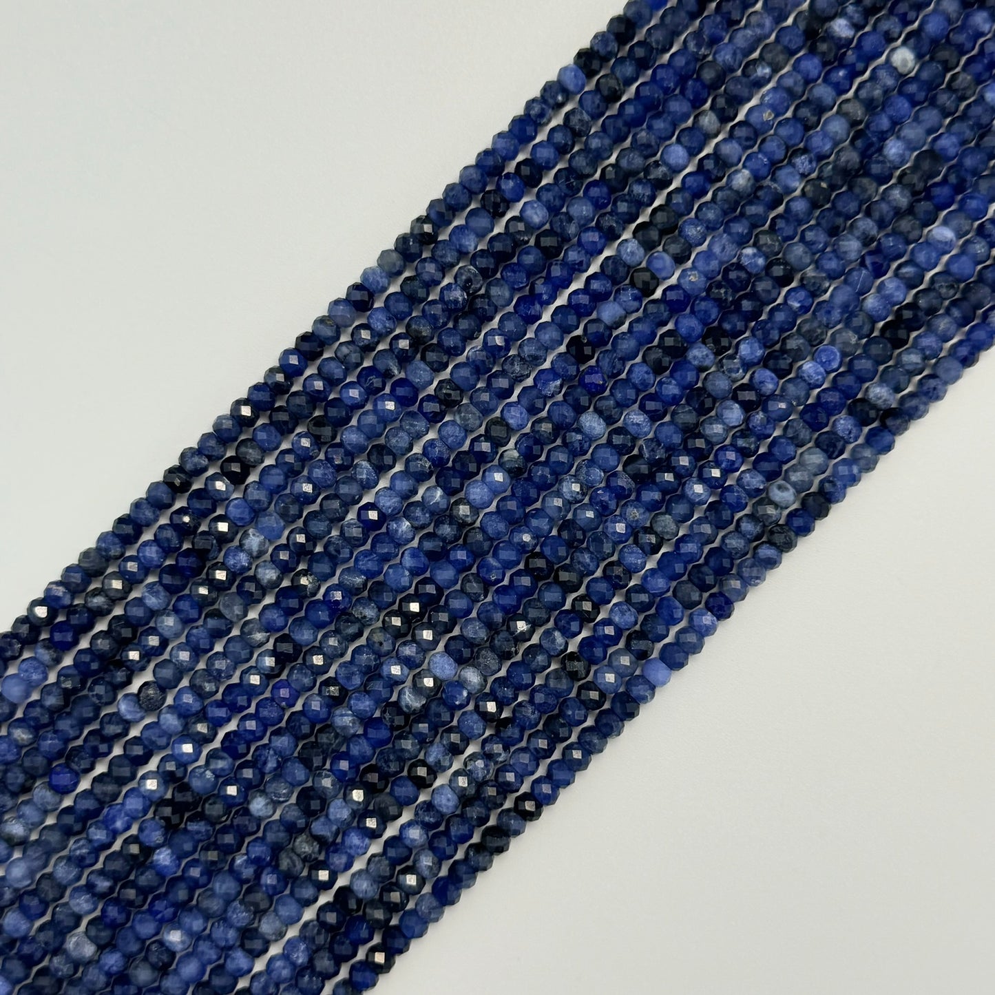 Faceted Sodalite Rondelle Beads