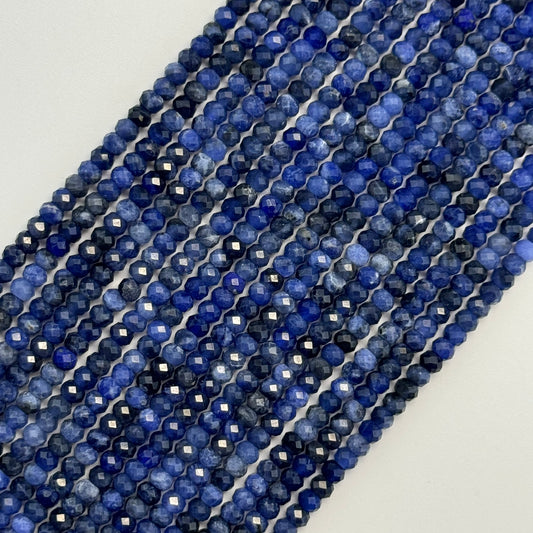 Faceted Sodalite Rondelle Beads
