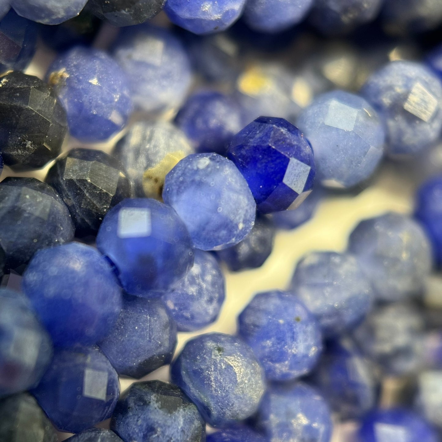 Faceted Sodalite Rondelle Beads