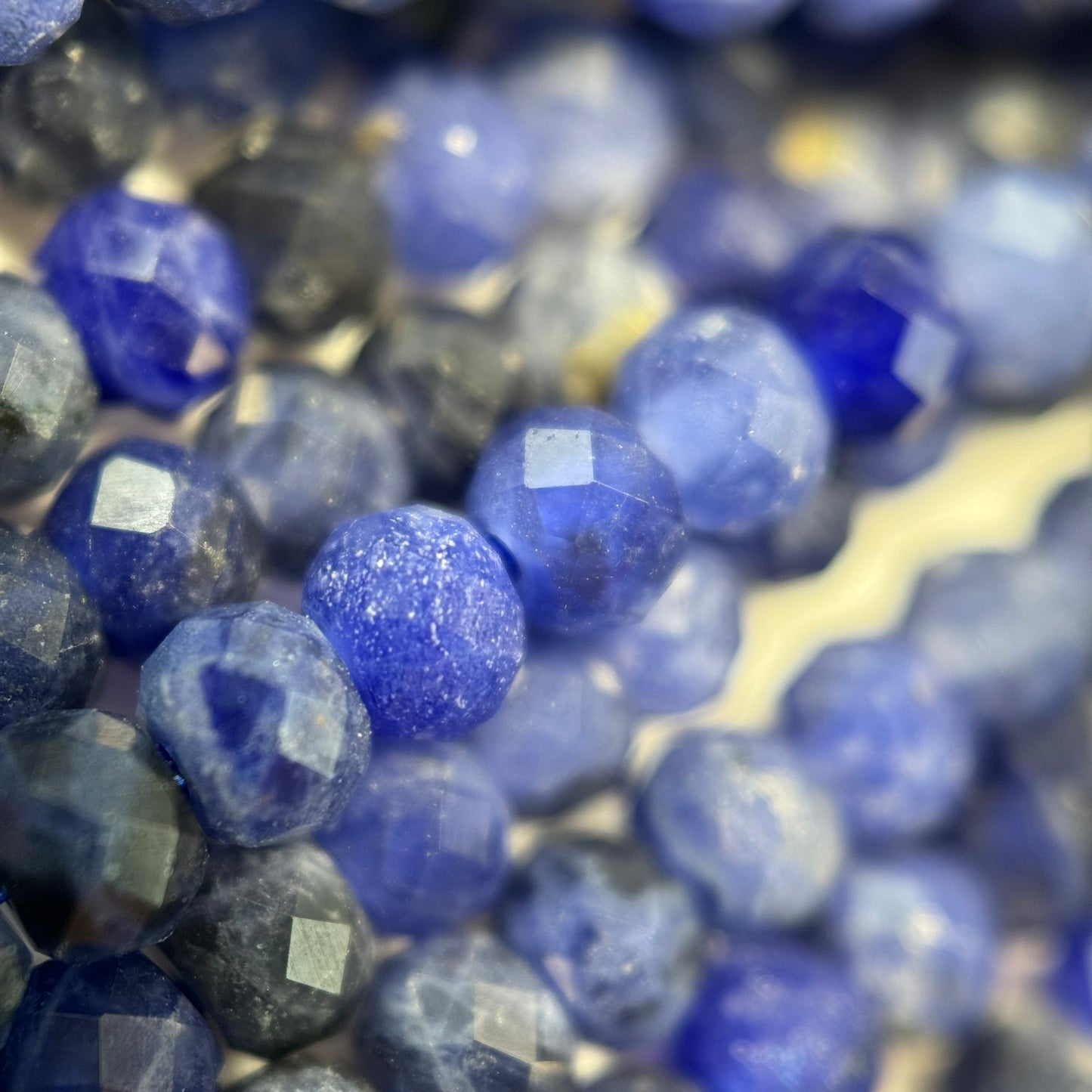 Faceted Sodalite Rondelle Beads