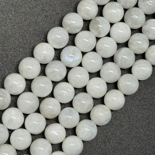 Moonstone Polished Round Beads - (A Quality)