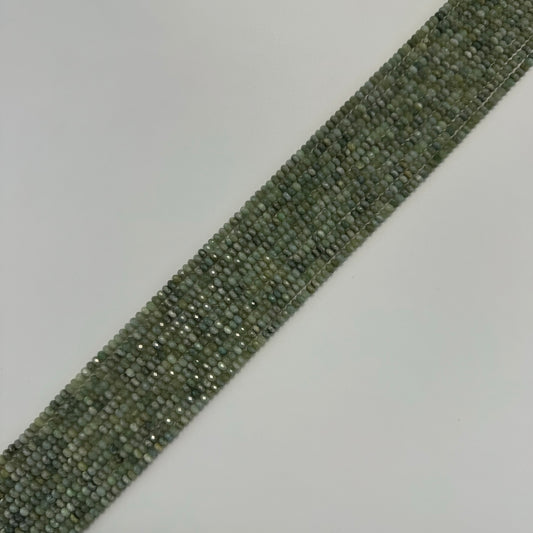 Faceted Burmese Jade Beads - Rondelle Beads
