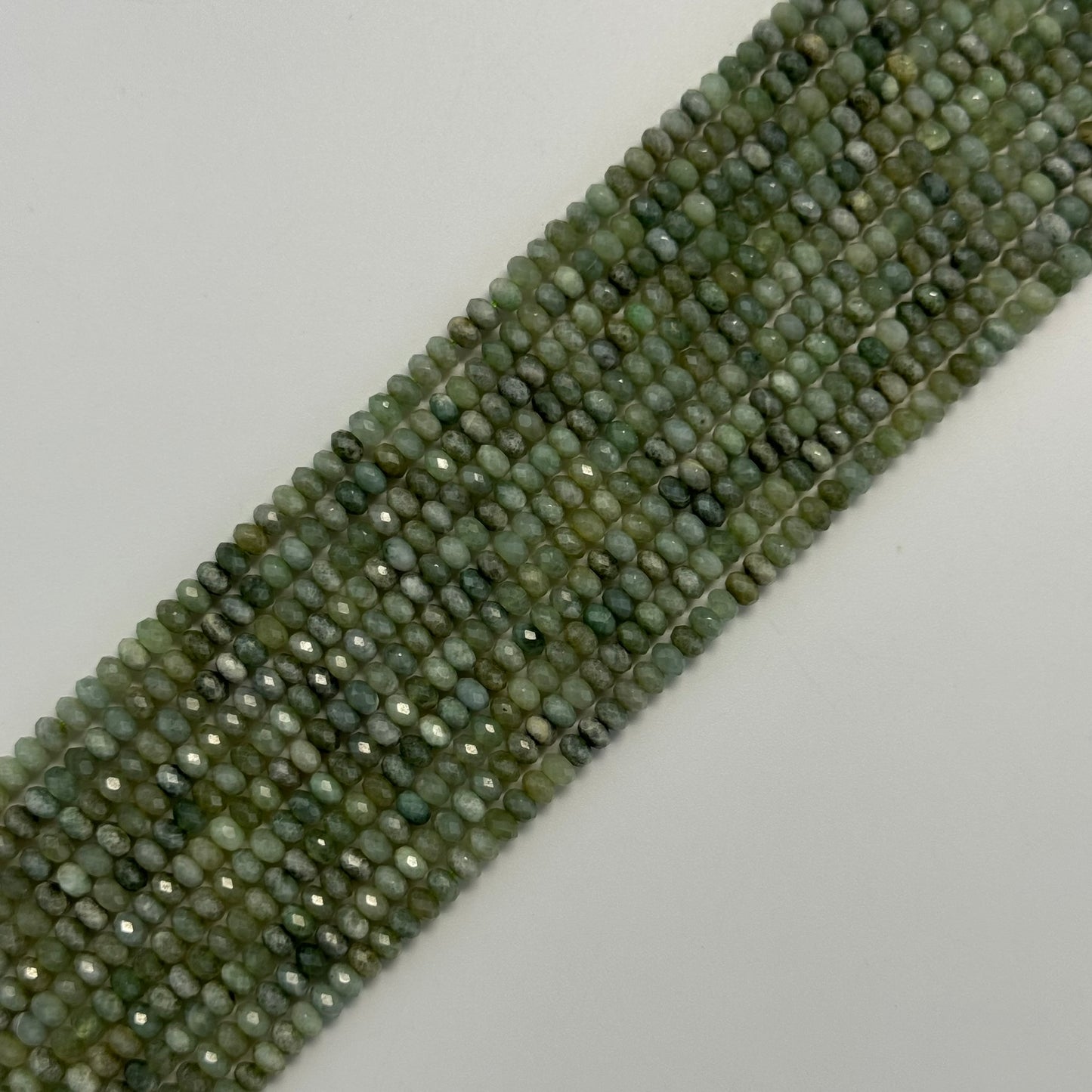 Faceted Burmese Jade Beads - Rondelle Beads